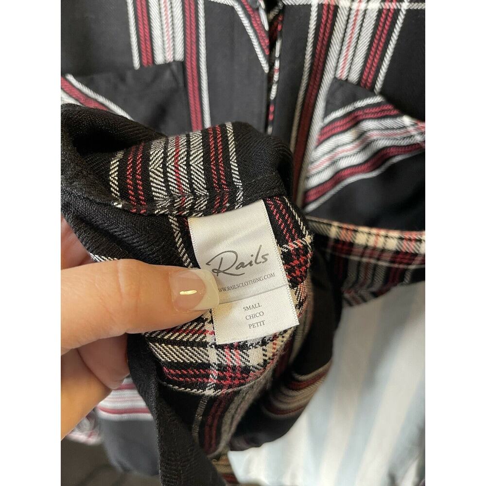 Rails Women's Jet White Ruby Dylan Plaid Long Sle… - image 6